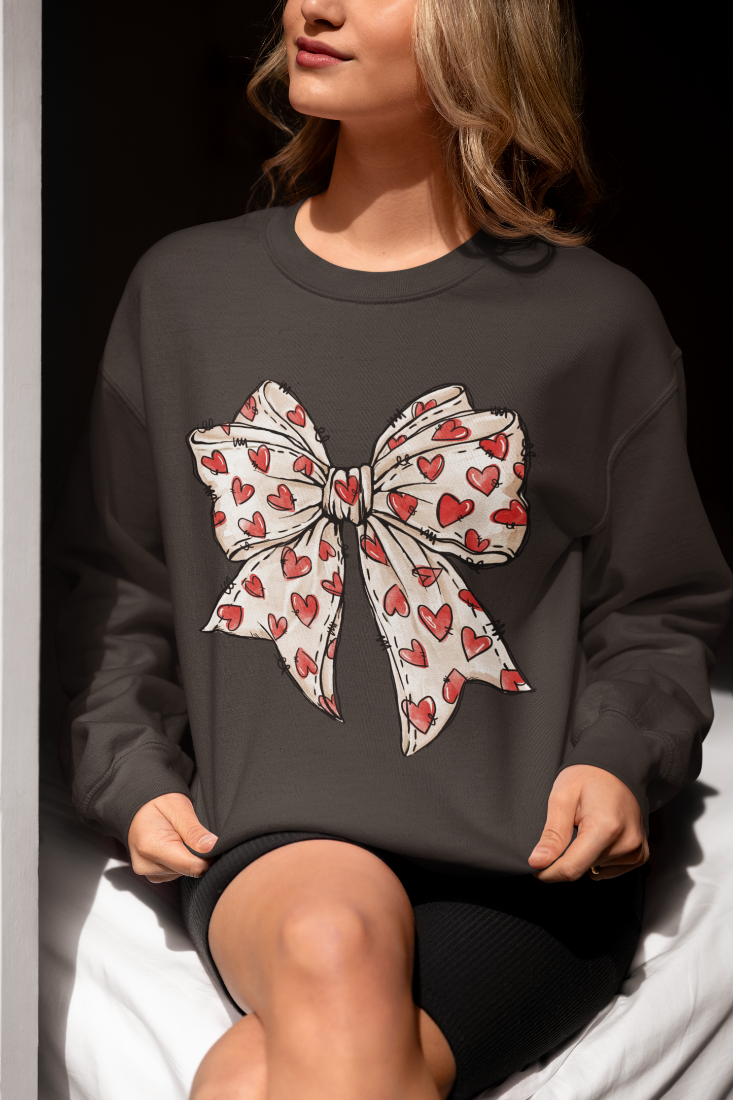 Personalized Heart Valentine Sweatshirt – with Custom Name & Sleeve Detail