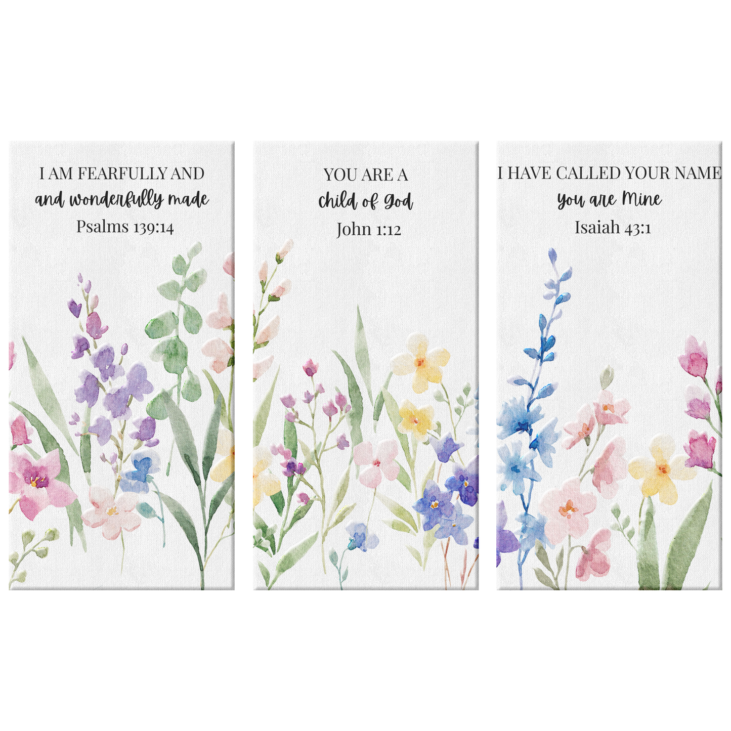 Bible Verse Nursery 3 Piece Canvas Wall Art
