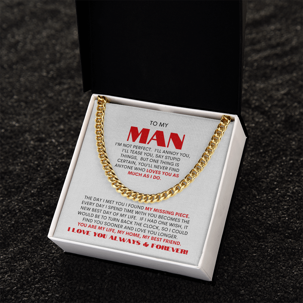 To My Man | Timeless Cuban Link Necklace Gift |  A Classic Gift for Every Man