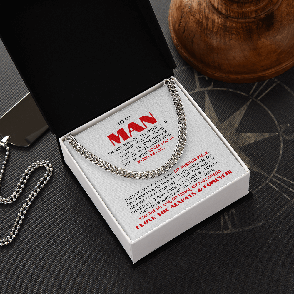 To My Man | Timeless Cuban Link Necklace Gift |  A Classic Gift for Every Man
