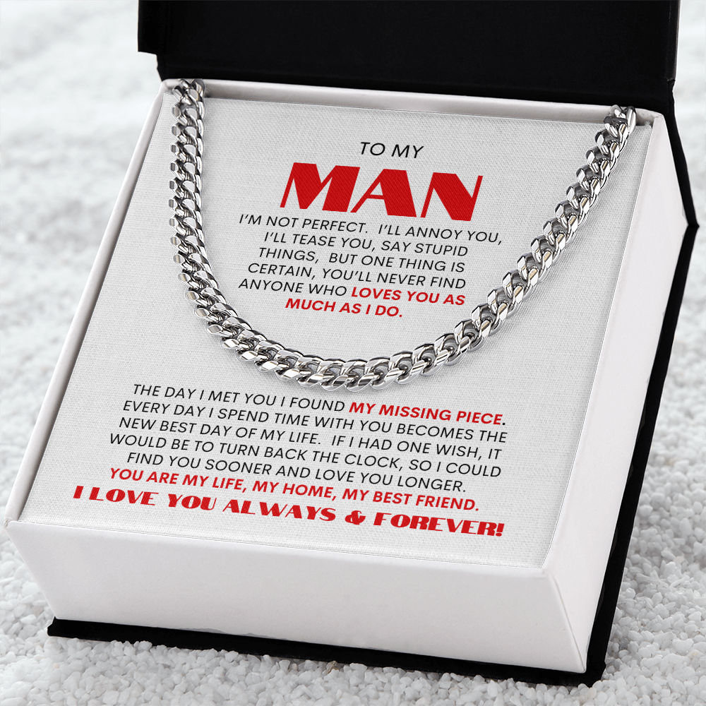 To My Man | Timeless Cuban Link Necklace Gift |  A Classic Gift for Every Man