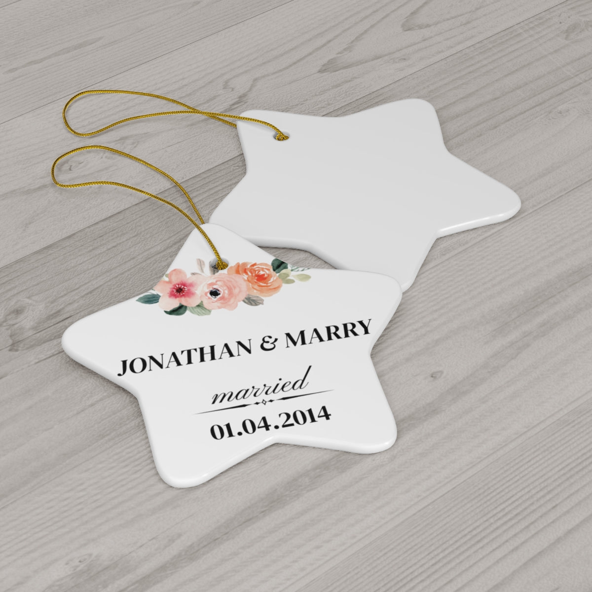 Married Ceramic Customized Ornament Gift