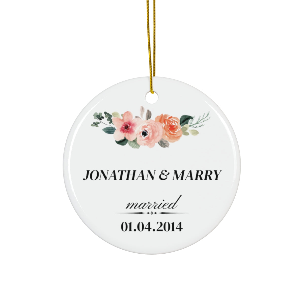 Married Ceramic Customized Ornament Gift