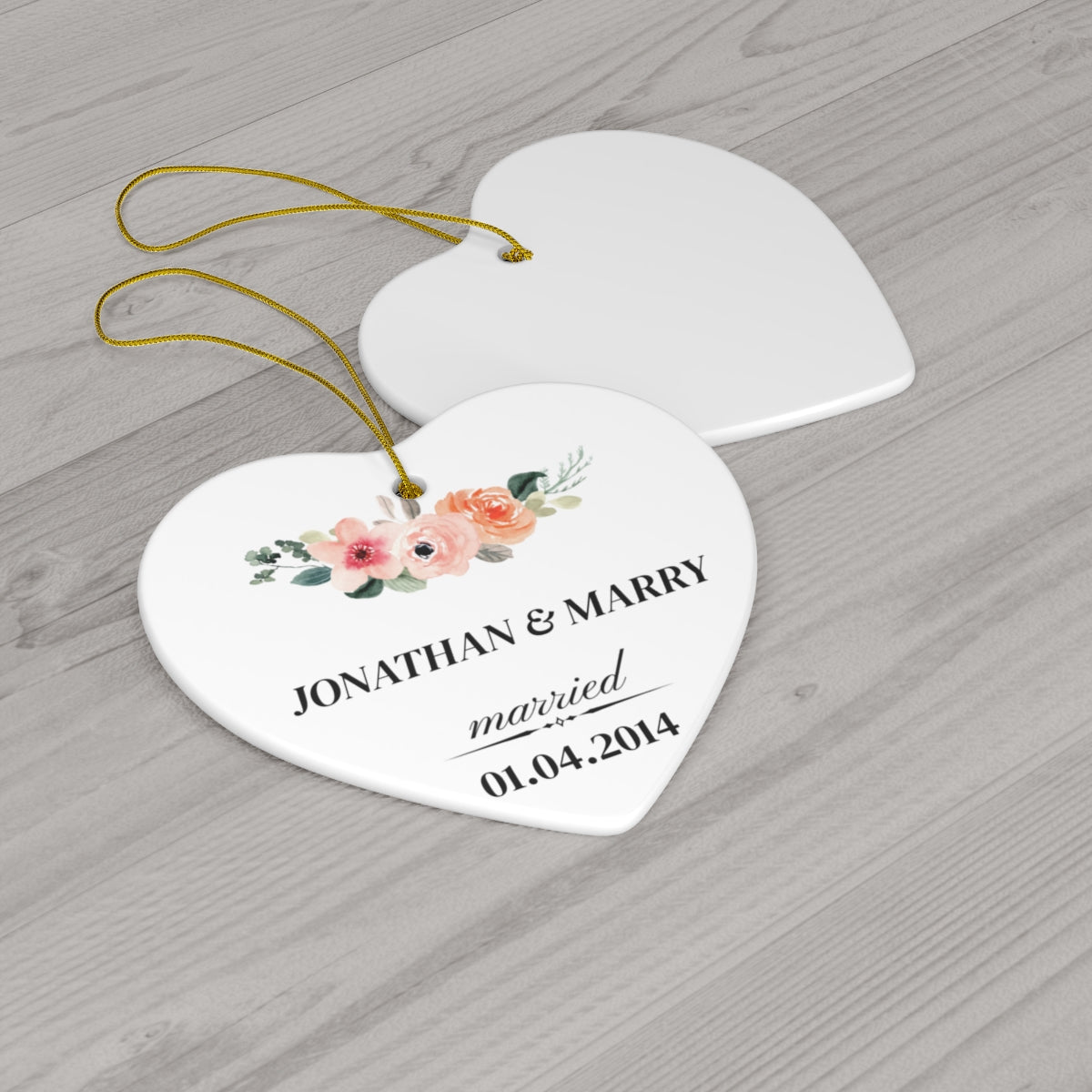 Married Ceramic Customized Ornament Gift