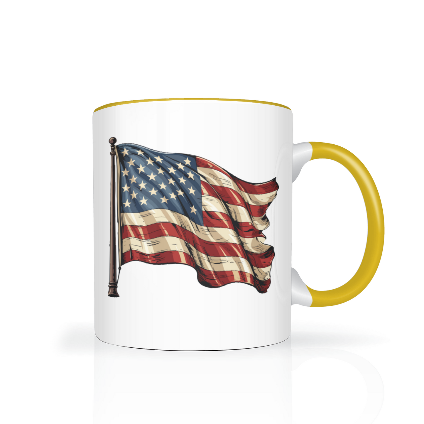 USA Flag Two Tone 11oz Mug, 4th Of July Mug, Freedom Mug, Independence Day Gift, Patriotic Mug, Memorial Day Two Tone 11oz Mug
