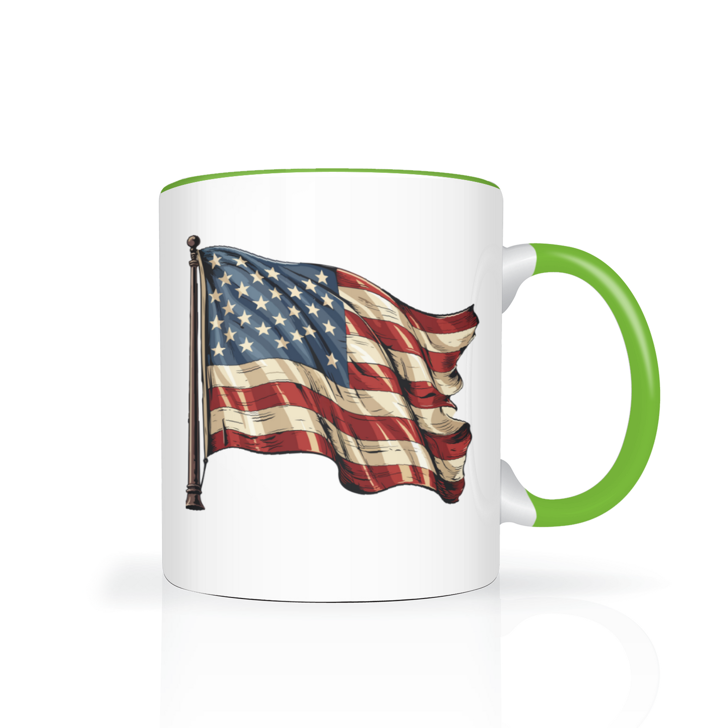 USA Flag Two Tone 11oz Mug, 4th Of July Mug, Freedom Mug, Independence Day Gift, Patriotic Mug, Memorial Day Two Tone 11oz Mug