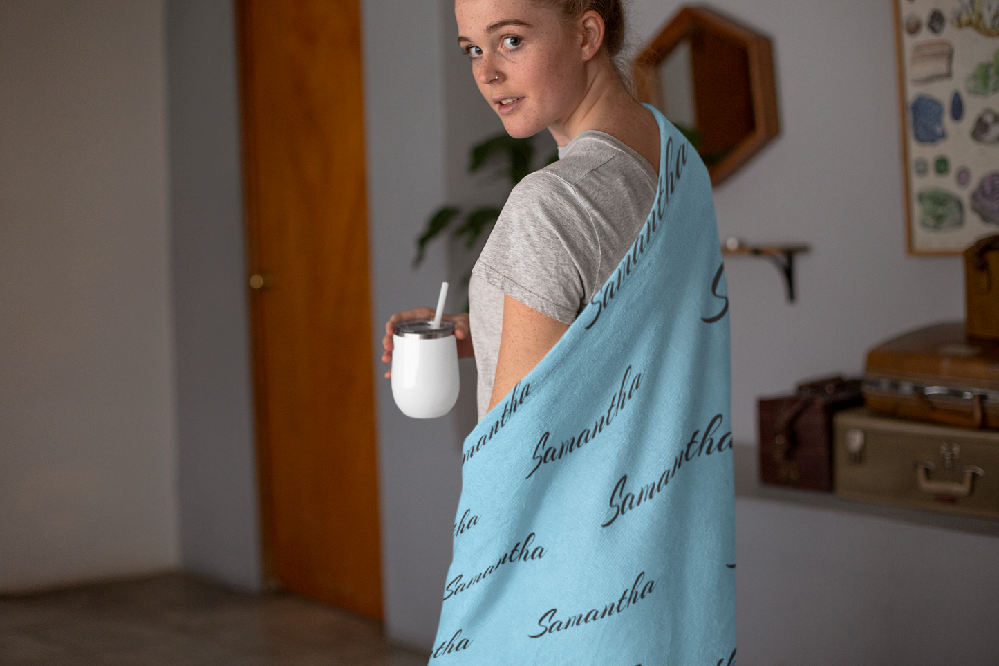 Custom Name Cozy Blanket, Blanket for Her, Thoughtful Customized Gift