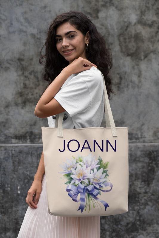 Custom Birth Flower Gift Customized Canvas Tote Bag