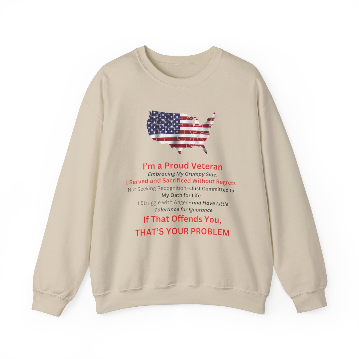 I'm a Proud Veteran Embracing My Grumpy Side - Unisex Heavy Blend™ Crewneck Sweatshirt