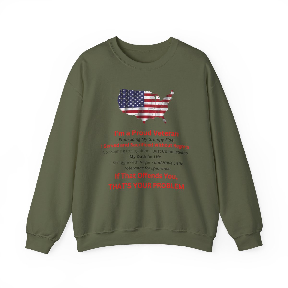 I'm a Proud Veteran Embracing My Grumpy Side - Unisex Heavy Blend™ Crewneck Sweatshirt