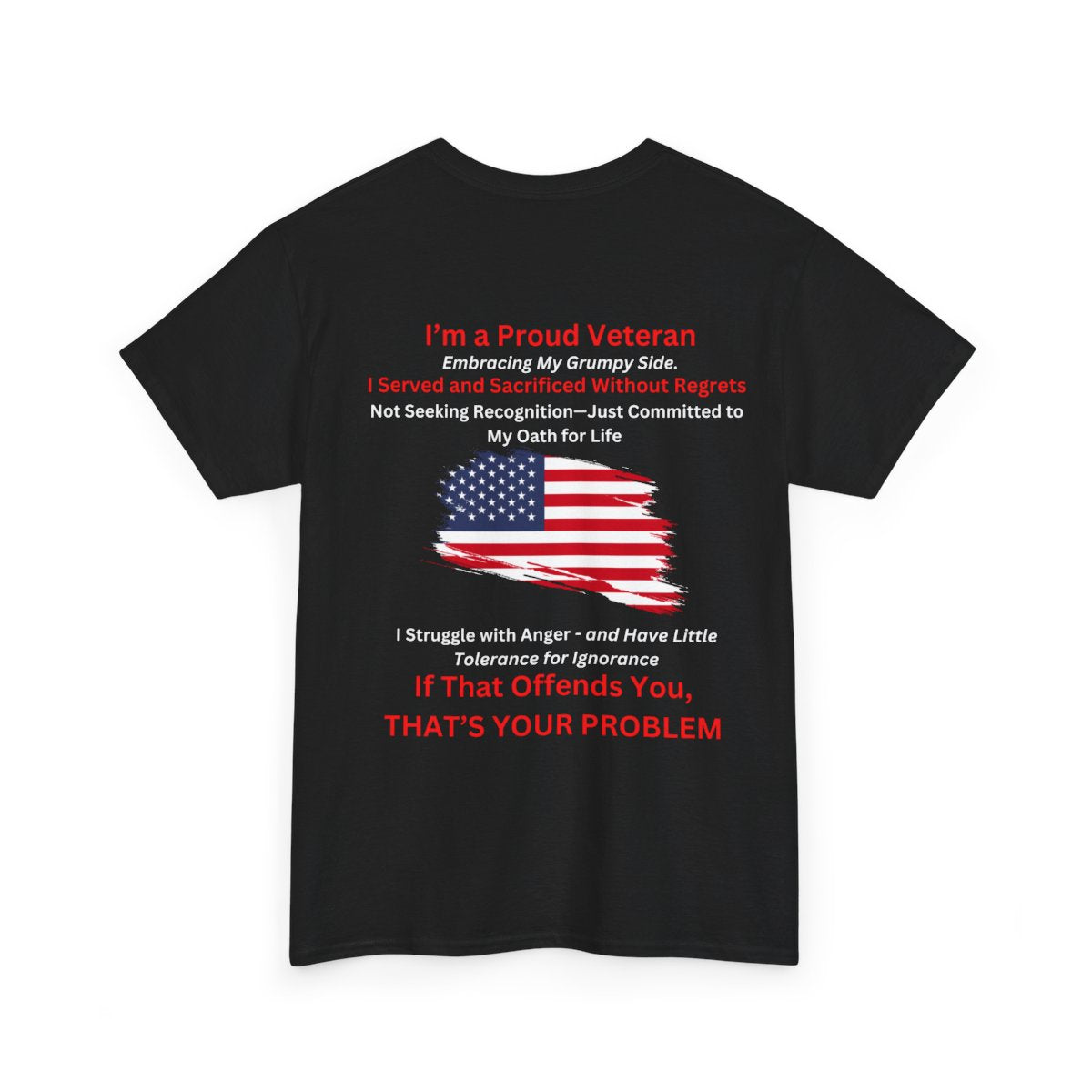 Customized "Proud Grumpy Veteran" Cotton Tee
