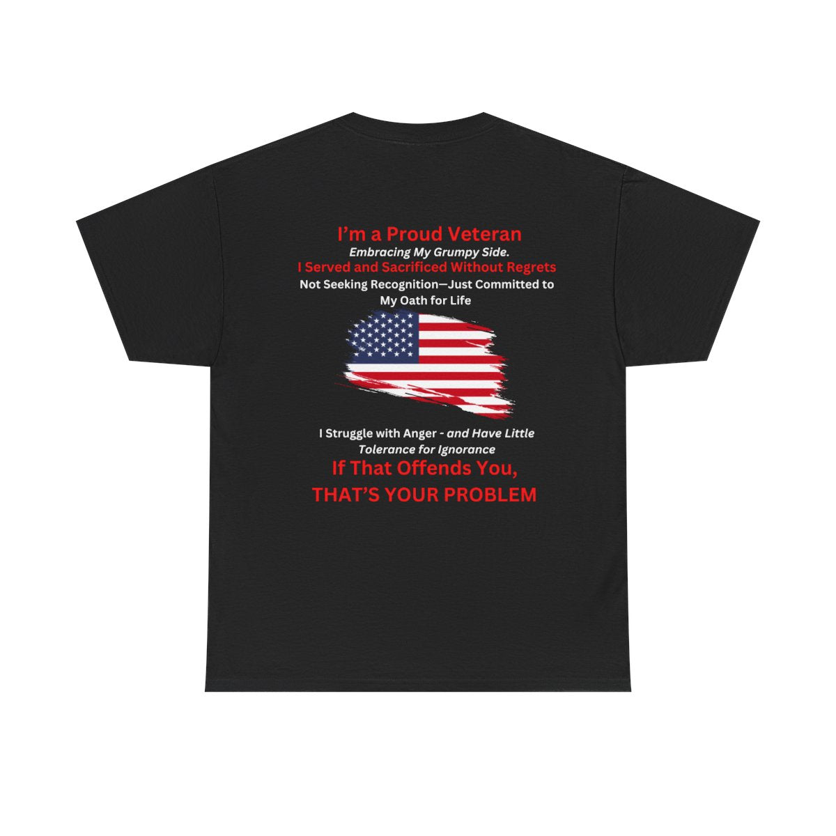 Customized "Proud Grumpy Veteran" Cotton Tee
