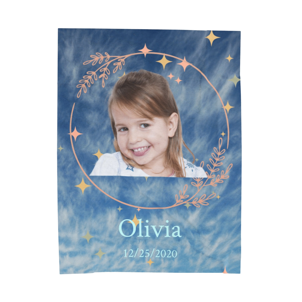 Gifts For Little Girls, Daughter - Custom Face & Name - Personalized Photo Plush Blanket