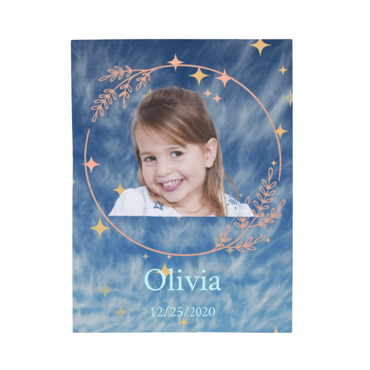 Gifts For Little Girls, Daughter - Custom Face & Name - Personalized Photo Plush Blanket