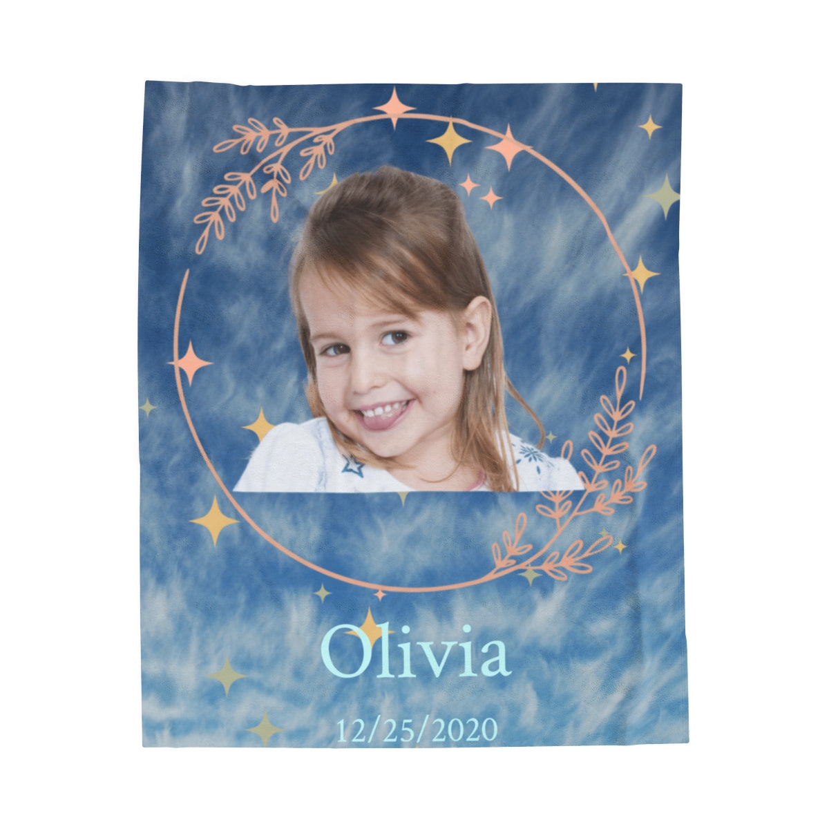 Gifts For Little Girls, Daughter - Custom Face & Name - Personalized Photo Plush Blanket